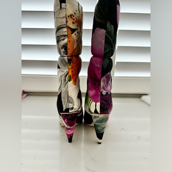 JIMMY CHOO X Off-White Sara 100 floral brocade padded boots Size: 37.5 (New) - Picture 10 of 10